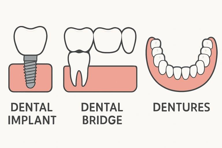 comparing dental implants and other tooth replacement options