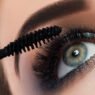 close up of female eye with beautiful long lashes