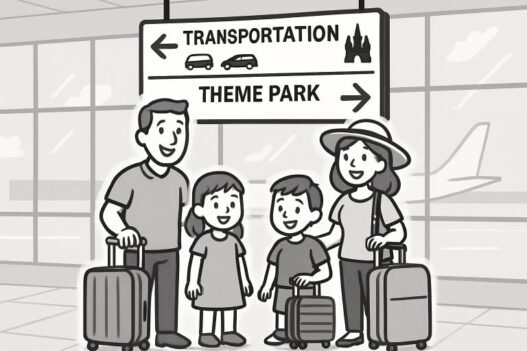 tips for stress free travel between airports and theme parks