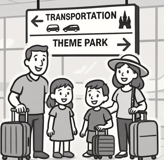 tips for stress free travel between airports and theme parks