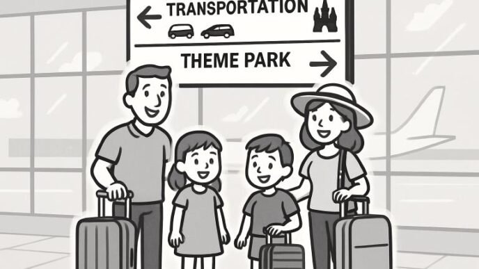 tips for stress free travel between airports and theme parks
